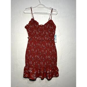 Cloud and Sky floral smocked ruffle dress womens medium cottagecore coquette